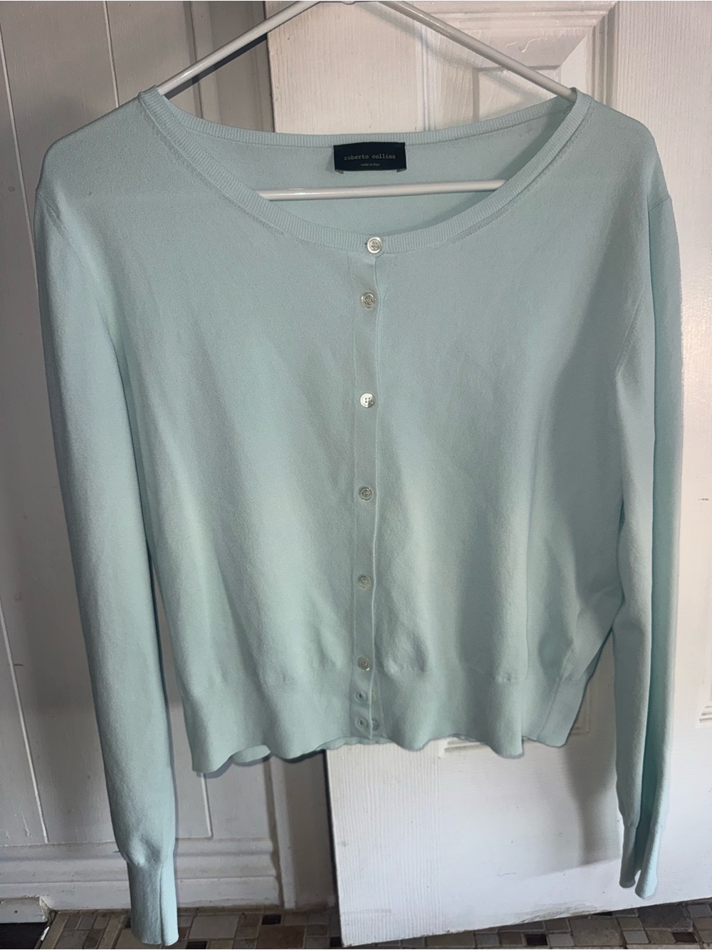 Roberto Collina Crew Neck Cardigan Size Large Italian Luxury
